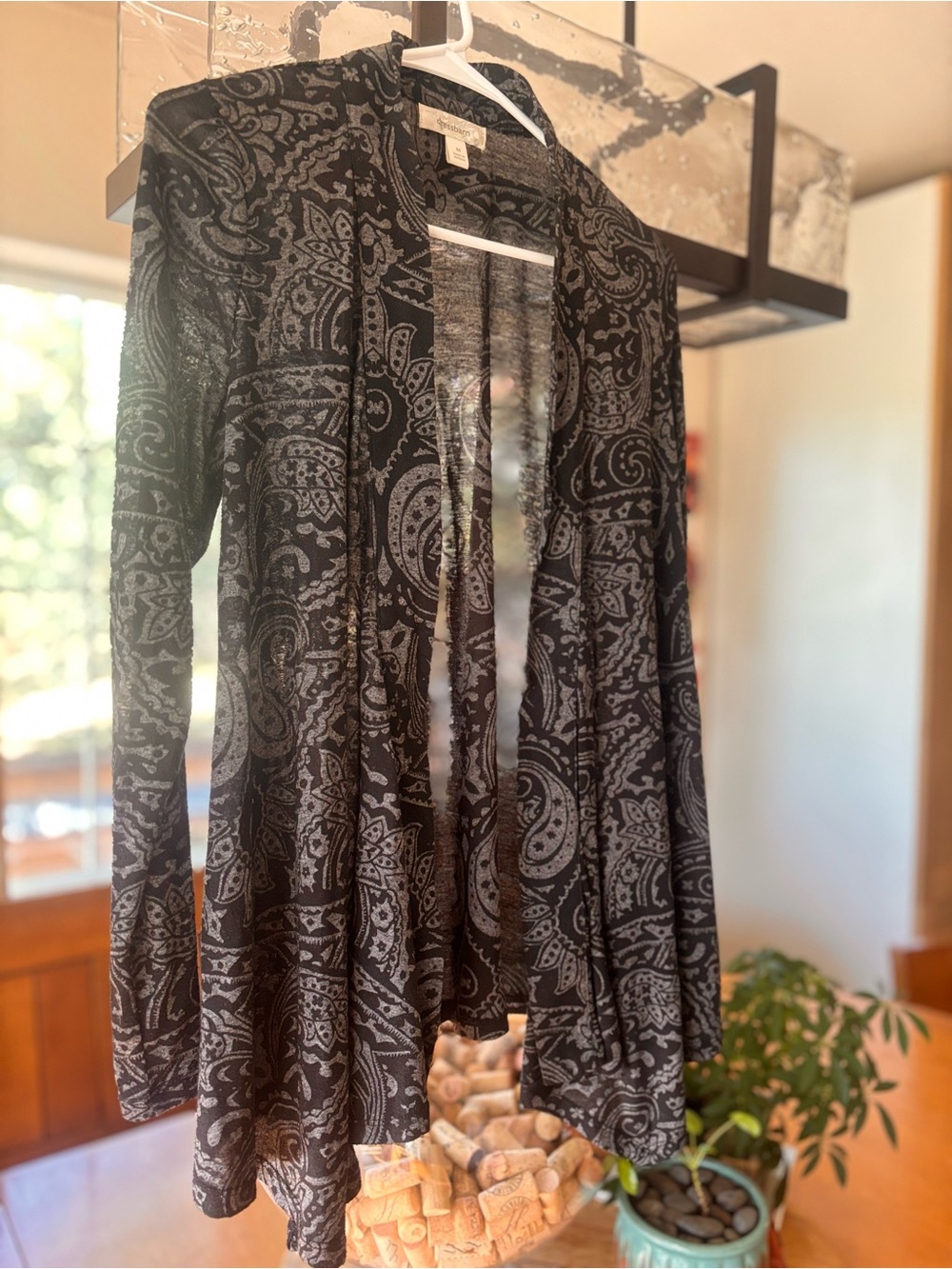 Lightweight, paisley Dressbarn cardigan